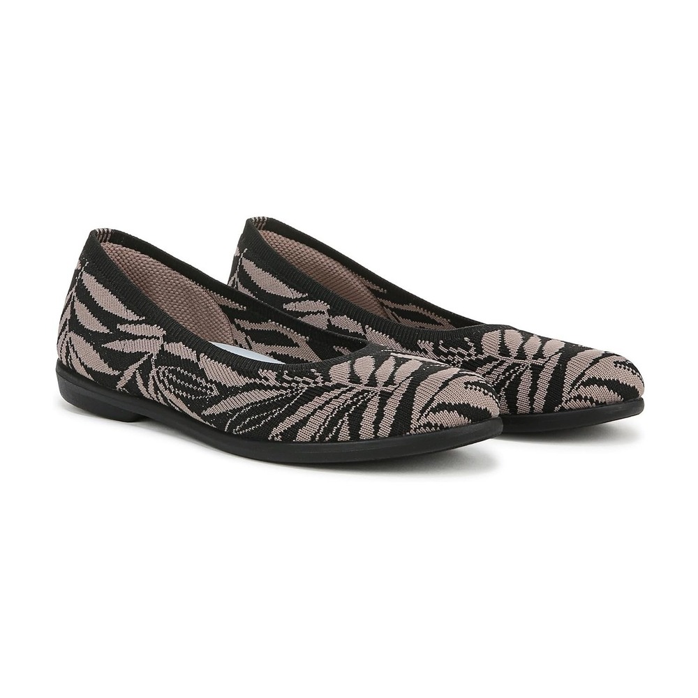 LifeStride Kit Ballet Flat Women Size 5.5 Black Knit Lightweight Comfort Slip On